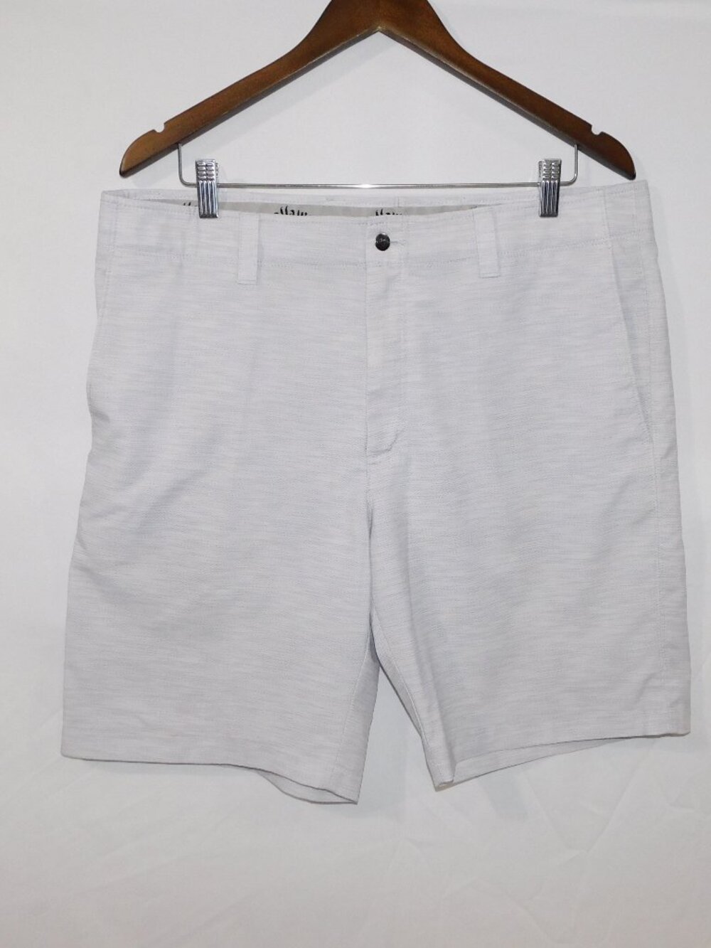 Callaway Golf Heather Gray Flat Front Chino 9" Performance  Shorts Men 36